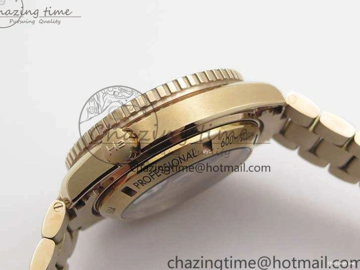 0328 Seamaster Pro Chrono RG Best Edition Black Ceramic Black Dial On RG Bracelet A ComfortFit 8130